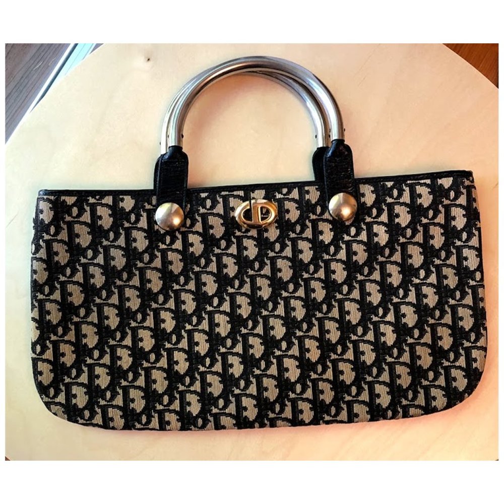 Vintage Christian Dior hand bag with metal handle